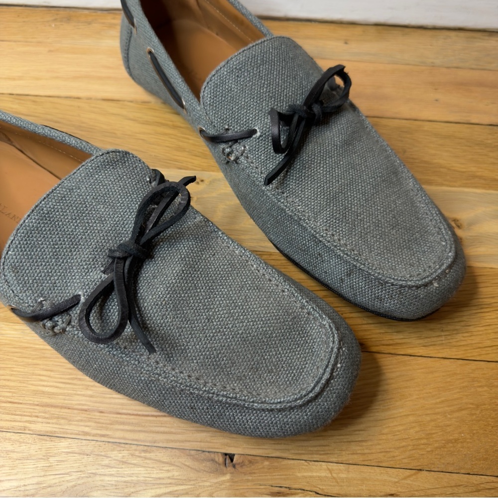 Alton Lane Gray Canvas Slip-On Driving Loafers Size 42 - Picture 3 of 8